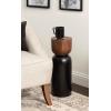 imageKate and Laurel Teo Transitional Round Mango Wood Drink Table 8 x 8 x 22 Walnut Brown and Black Modern Sculptural Bedroom Nightstand with Unique Pedestal Table Design for Use as Indoor Plant StandBlackWalnut Brown