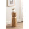 imageKate and Laurel Teo Transitional Round Mango Wood Drink Table 8 x 8 x 22 Walnut Brown and Black Modern Sculptural Bedroom Nightstand with Unique Pedestal Table Design for Use as Indoor Plant StandNatural