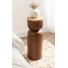 imageKate and Laurel Teo Transitional Round Mango Wood Drink Table 8 x 8 x 22 Walnut Brown and Black Modern Sculptural Bedroom Nightstand with Unique Pedestal Table Design for Use as Indoor Plant StandWalnut Brown