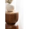 imageKate and Laurel Teo Transitional Round Mango Wood Drink Table 8 x 8 x 22 Walnut Brown and Black Modern Sculptural Bedroom Nightstand with Unique Pedestal Table Design for Use as Indoor Plant StandWalnut Brown