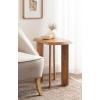imageKate and Laurel Vaux Modern Mango Wood Rectangular Side Table 22 x 14 x 22 Natural Wood Transitional Rectangle End Table with Angled Tabletop Edge for Bedroom Nightstand or Indoor Plant Stand