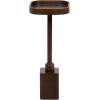 imageKate and Laurel Woodrow Modern Mango Wood Square Drink Table 10 x 10 x 24 Light Natural and Black Transitional Rounded Square Mini Table for Use as Indoor Plant Stand or Wooden Living Room AccentDark Brown