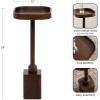 imageKate and Laurel Woodrow Modern Mango Wood Square Drink Table 10 x 10 x 24 Light Natural and Black Transitional Rounded Square Mini Table for Use as Indoor Plant Stand or Wooden Living Room AccentDark Brown