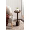 imageKate and Laurel Woodrow Modern Mango Wood Square Drink Table 10 x 10 x 24 Light Natural and Black Transitional Rounded Square Mini Table for Use as Indoor Plant Stand or Wooden Living Room AccentDark Brown