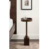 imageKate and Laurel Woodrow Modern Mango Wood Square Drink Table 10 x 10 x 24 Light Natural and Black Transitional Rounded Square Mini Table for Use as Indoor Plant Stand or Wooden Living Room AccentDark Brown