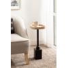 imageKate and Laurel Woodrow Modern Mango Wood Square Drink Table 10 x 10 x 24 Light Natural and Black Transitional Rounded Square Mini Table for Use as Indoor Plant Stand or Wooden Living Room AccentNaturalBlack