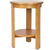 imageKate and Laurel Foxford Tiered Round Side Table 16 x 16 x 23 Walnut Brown Transitional TwoTier Circle Nightstand Table with Storage and Resilient Wood Construction for Bedroom DecorNatural