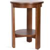 imageKate and Laurel Foxford Tiered Round Side Table 16 x 16 x 23 Walnut Brown Transitional TwoTier Circle Nightstand Table with Storage and Resilient Wood Construction for Bedroom DecorWalnut Brown