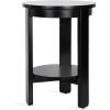 imageKate and Laurel Foxford Tiered Round Side Table 16 x 16 x 23 Walnut Brown Transitional TwoTier Circle Nightstand Table with Storage and Resilient Wood Construction for Bedroom DecorBlack