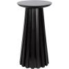 imageKate and Laurel Klarc Modern Slatted Wood Round Drink Table 12 x 12 x 22 Walnut Brown Circle Pedestal Table for Use as Bedroom Nightstand Indoor Plant Stand or Decorative Living Room AccentBlack