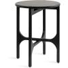 imageKate and Laurel Kroscove Modern Geometric Mango Wood Round Side Table 18 x 18 x 24 Walnut Brown Transitional Wood End Table for Use as Bedroom Nightstand or Living Room Decor PieceBlack