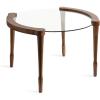 imageKate and Laurel Santoro Modern Floating Glass Round Coffee Table 28 x 26 x 18 Black Transitional Circle Living Room Table with Tempered Glass Tabletop and Mango Wood LegsWalnut Brown