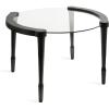 imageKate and Laurel Santoro Modern Floating Glass Round Coffee Table 28 x 26 x 18 Black Transitional Circle Living Room Table with Tempered Glass Tabletop and Mango Wood LegsBlack