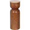 imageKate and Laurel Teo Transitional Round Mango Wood Drink Table 8 x 8 x 22 Walnut Brown and Black Modern Sculptural Bedroom Nightstand with Unique Pedestal Table Design for Use as Indoor Plant StandWalnut Brown