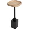 imageKate and Laurel Woodrow Modern Mango Wood Square Drink Table 10 x 10 x 24 Light Natural and Black Transitional Rounded Square Mini Table for Use as Indoor Plant Stand or Wooden Living Room AccentNaturalBlack