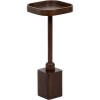 imageKate and Laurel Woodrow Modern Mango Wood Square Drink Table 10 x 10 x 24 Light Natural and Black Transitional Rounded Square Mini Table for Use as Indoor Plant Stand or Wooden Living Room AccentDark Brown