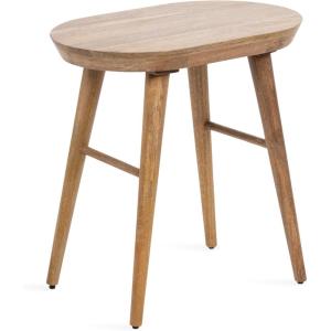 imageKate and Laurel Conan Modern Oval Mango Wood Side Table 22 x 14 x 22 Natural Wood MidCentury Capsule End Table with Tapered Dowel Legs for Use as Bedroom Nightstand or Indoor Plant Stand