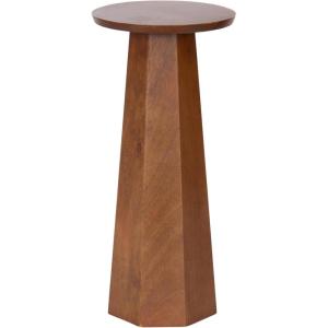 imageKate and Laurel Hemingson Modern Mango Wood Round Drink Table 10 x 10 x 22 Natural Wood MidCentury Circle Pedestal Table for Use as Bedroom Nightstand Indoor Plant Stand or Living Room AccentWalnut Brown