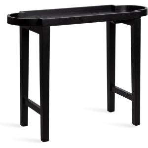 imageKate and Laurel Jovie Modern Scalloped Rectangle Wooden Console Table 38 x 14 x 30 Light Natural Transitional Decorative Entryway Table with Scalloped Tabletop Shape for Entry Decor OptionBlack