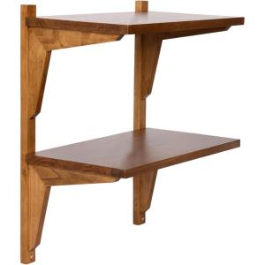 imageKate and Laurel Meridien Modern Wood Floating Side Table 18 x 12 x 24 Rustic Brown Contemporary Wooden Floating End Table for Use as Living Room Decor Accent or OverTheToilet Storage ShelfRustic Brown