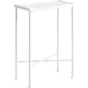imageKate and Laurel Sanzo Transitional Metal Skinny Side Table 17 x 9 x 24 White Rectangular Slim Bedroom Nightstand with Hammered Tabletop for Use as Bedside Accent or Living Room End Table