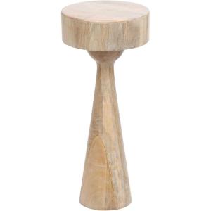 imageKate and Laurel Solbrett Transitional Sophisticated Round Drink Table 10 x 10 x 22 Natural Wood Sculptural Bedroom Nightstand with Unique Pedestal Table Design for Use as Indoor Plant StandNatural