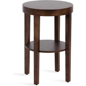 imageKate and Laurel Talcott Modern Round Wood Side Table 12 x 12 x 28 Natural Wood Transitional Decorative TwoTier End Table for Use as a Bedroom Nightstand or Living Room Plant StandDark Brown