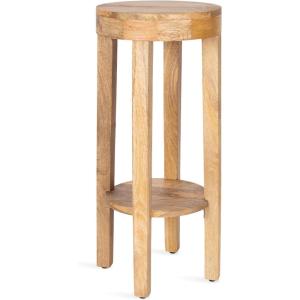 imageKate and Laurel Talcott Modern Round Wood Side Table 12 x 12 x 28 Natural Wood Transitional Decorative TwoTier End Table for Use as a Bedroom Nightstand or Living Room Plant StandNatural