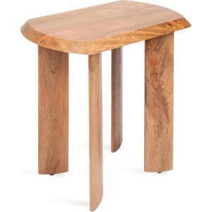 imageKate and Laurel Vaux Modern Mango Wood Rectangular Side Table 22 x 14 x 22 Natural Wood Transitional Rectangle End Table with Angled Tabletop Edge for Bedroom Nightstand or Indoor Plant Stand