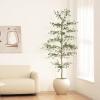 imageBlack Olive Tree 7ft  Faux Black Olive Tree with Natural Trunk and Realistic Leaves  Artificial Shady Lady Tree for Modern Home Office House Living Room Decor