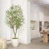 imageFaux Olive Tree 8ft  Olive Trees Artificial Indoor with Realistic Leaves and Olives  Tall Fake Olive Tree with Pot for Indoor Outdoor Office Home Decor8ft