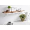 imageKate and Laurel Abberly Farmhouse Wall Shelf 28 x 5 x 65 Rustic Brown and White Rustic Floating Shelf for Wall