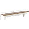 imageKate and Laurel Abberly Farmhouse Wall Shelf 28 x 5 x 65 Rustic Brown and White Rustic Floating Shelf for Wall