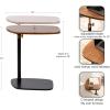 imageKate and Laurel Adamas Transitional AdjustableHeight CTable 16 x 22 x 28 Walnut Brown and Black Modern Rounded Indoor Metal CShaped End Table with Organic Shape for Use as Overbed Table