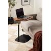 imageKate and Laurel Adamas Transitional AdjustableHeight CTable 16 x 22 x 28 Walnut Brown and Black Modern Rounded Indoor Metal CShaped End Table with Organic Shape for Use as Overbed Table