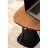 imageKate and Laurel Adamas Transitional AdjustableHeight CTable 16 x 22 x 28 Walnut Brown and Black Modern Rounded Indoor Metal CShaped End Table with Organic Shape for Use as Overbed Table