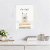 imageKate and Laurel Alpaca Fluff and Fold Framed Canvas Wall Art by Amy Peterson 18 x 24 Sylvie White Whimsical Animals Humor Art for Wall Decor Living Room Bedroom