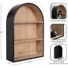 imageKate and Laurel Arcott Modern Arched Wall Shelf 18 x 6 x 26 Black and Light Natural Transitional Arch Wall Shelves for OverTheToilet Storage or Entryway Storage Shelf