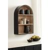 imageKate and Laurel Arcott Modern Arched Wall Shelf 18 x 6 x 26 Black and Light Natural Transitional Arch Wall Shelves for OverTheToilet Storage or Entryway Storage Shelf