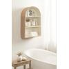 imageKate and Laurel Arcott Modern Arched Wall Shelf 18 x 6 x 26 White and Light Natural Transitional Arch Wall Shelves for OverTheToilet Storage or Entryway Storage Shelf