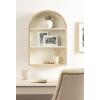 imageKate and Laurel Arcott Modern Arched Wall Shelf 18 x 6 x 26 White and Light Natural Transitional Arch Wall Shelves for OverTheToilet Storage or Entryway Storage Shelf