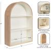 imageKate and Laurel Arcott Modern Arched Wall Shelf 18 x 6 x 26 White and Light Natural Transitional Arch Wall Shelves for OverTheToilet Storage or Entryway Storage Shelf