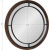 imageKate and Laurel Audubon Modern Wood Framed Wall Mirror 28 inch Diameter Rustic Brown Decorative Farmhouse Round MirrorRustic Brown