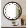 imageKate and Laurel Audubon Modern Wood Framed Wall Mirror 28 inch Diameter Rustic Brown Decorative Farmhouse Round MirrorRustic Brown