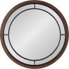 imageKate and Laurel Audubon Modern Wood Framed Wall Mirror 28 inch Diameter Rustic Brown Decorative Farmhouse Round MirrorRustic Brown