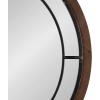 imageKate and Laurel Audubon Modern Wood Framed Wall Mirror 28 inch Diameter Rustic Brown Decorative Farmhouse Round MirrorRustic Brown