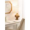 imageKate and Laurel Bahira Modern Metal Bedside Table Lamp 8 x 8 x 17 Antique Brass Sculptural Decorative Tabletop Desk Lamp with Linen Shade for Living Room DecorGold