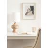imageKate and Laurel Bahira Modern Metal Bedside Table Lamp 8 x 8 x 17 Antique Brass Sculptural Decorative Tabletop Desk Lamp with Linen Shade for Living Room DecorNatural