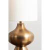 imageKate and Laurel Bahira Modern Metal Bedside Table Lamp 8 x 8 x 17 Antique Brass Sculptural Decorative Tabletop Desk Lamp with Linen Shade for Living Room DecorGold