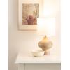 imageKate and Laurel Bahira Modern Metal Bedside Table Lamp 8 x 8 x 17 Antique Brass Sculptural Decorative Tabletop Desk Lamp with Linen Shade for Living Room DecorNatural
